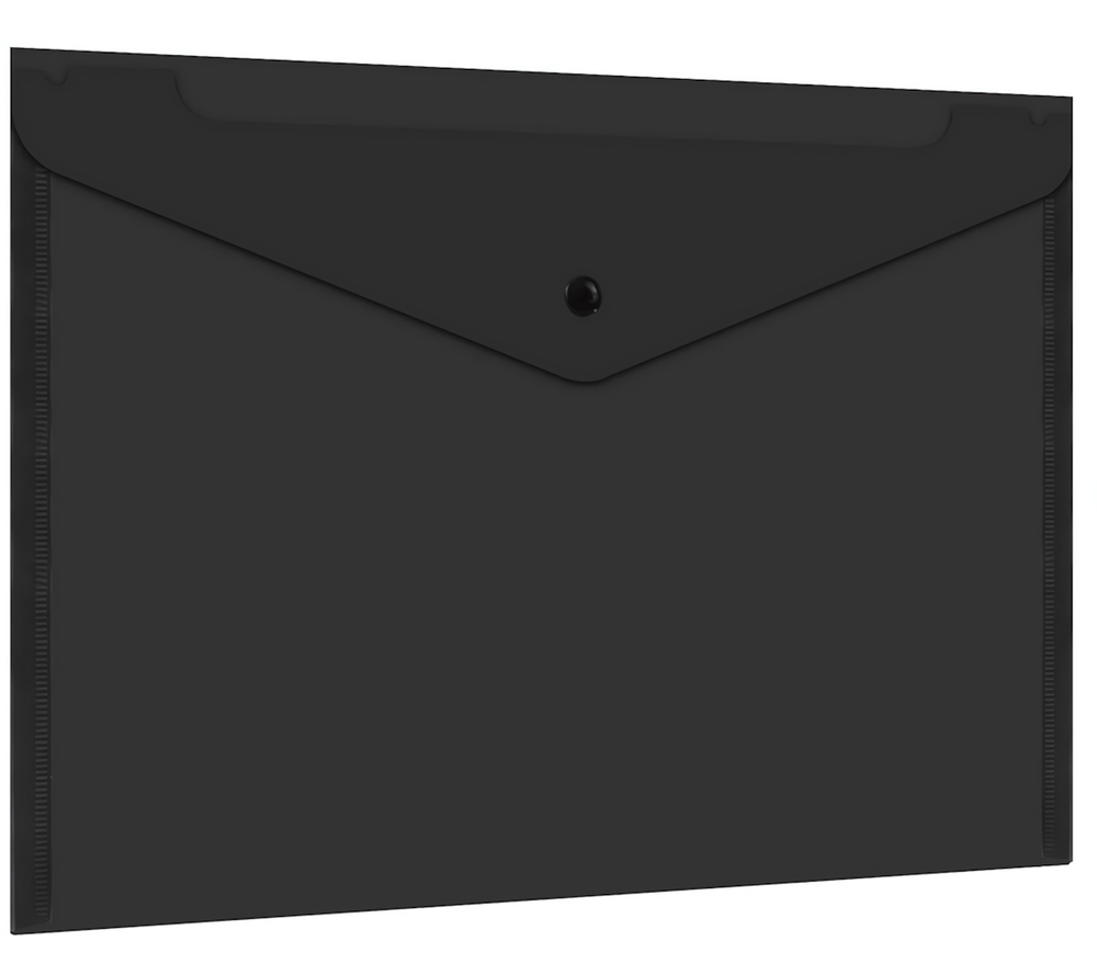 Папка-конверт с кнопкой А4 "Universal" 0,15мм. до 100л. черная (BRAUBERG)