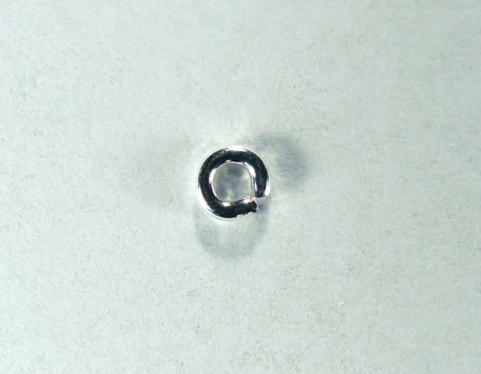 Кольцо разъемное, 3x0,8 мм, посеребренное, 5 шт.