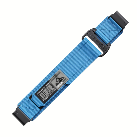 Нейлоновый ремешок 22 мм для Garmin (циферблат 47 мм) QuickFit на липучке (Голубой)