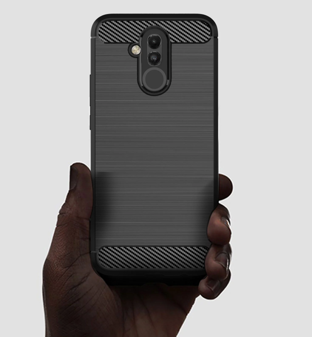 Чехол для Huawei Mate 20 Lite цвет Gray (серый), серия Carbon от Caseport