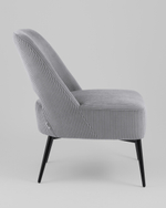 Кресло лаунж Бостон велюр рельефный светло-серый