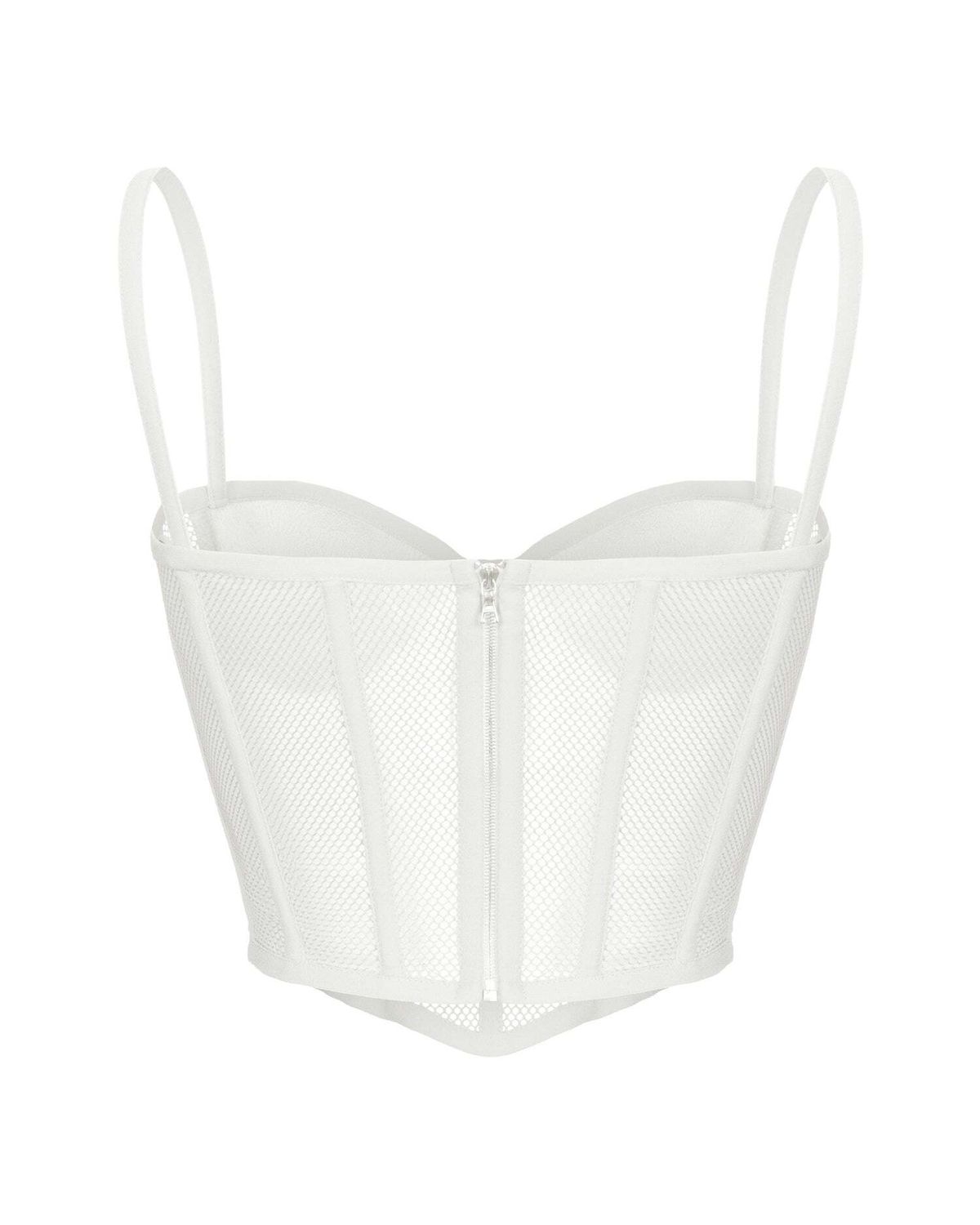 Блуза корсетного типа из крепа и сетки