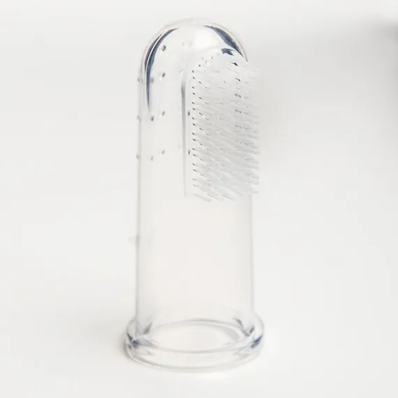 Детская зубная щетка, прорезыватель - массажер на палец, силиконовая, в контейнере, на палец от 3 мес.