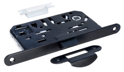 Замок с пластиковой защелкой MORELLI 1895 P BL, под завертку,  черный