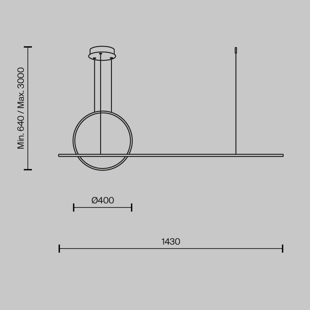 Подвесной светодиодный светильник Maytoni Halo MOD247PL-L49BK