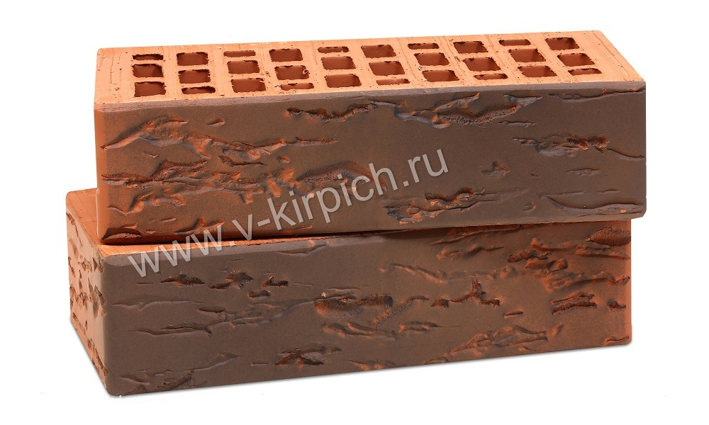 Кирпич лицевой Воротынский одинарный красный, флеш руст