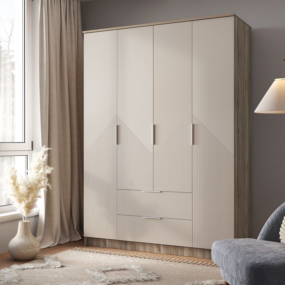 Шкаф 4-х створчатый Эмилия ШК-11 дуб смоки/айриш