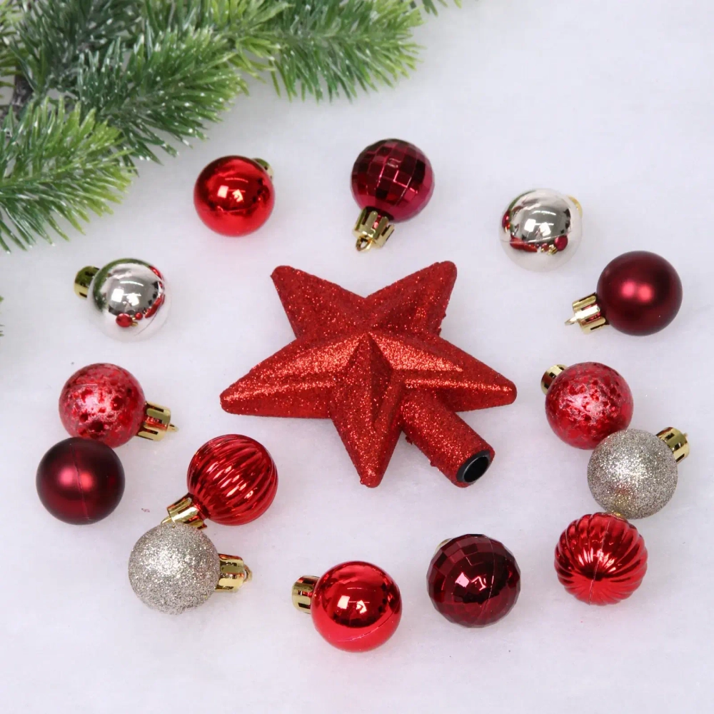 Набор ёлочных украшений «Brilliant pirouette» 30 предметов, Красный/Шампань