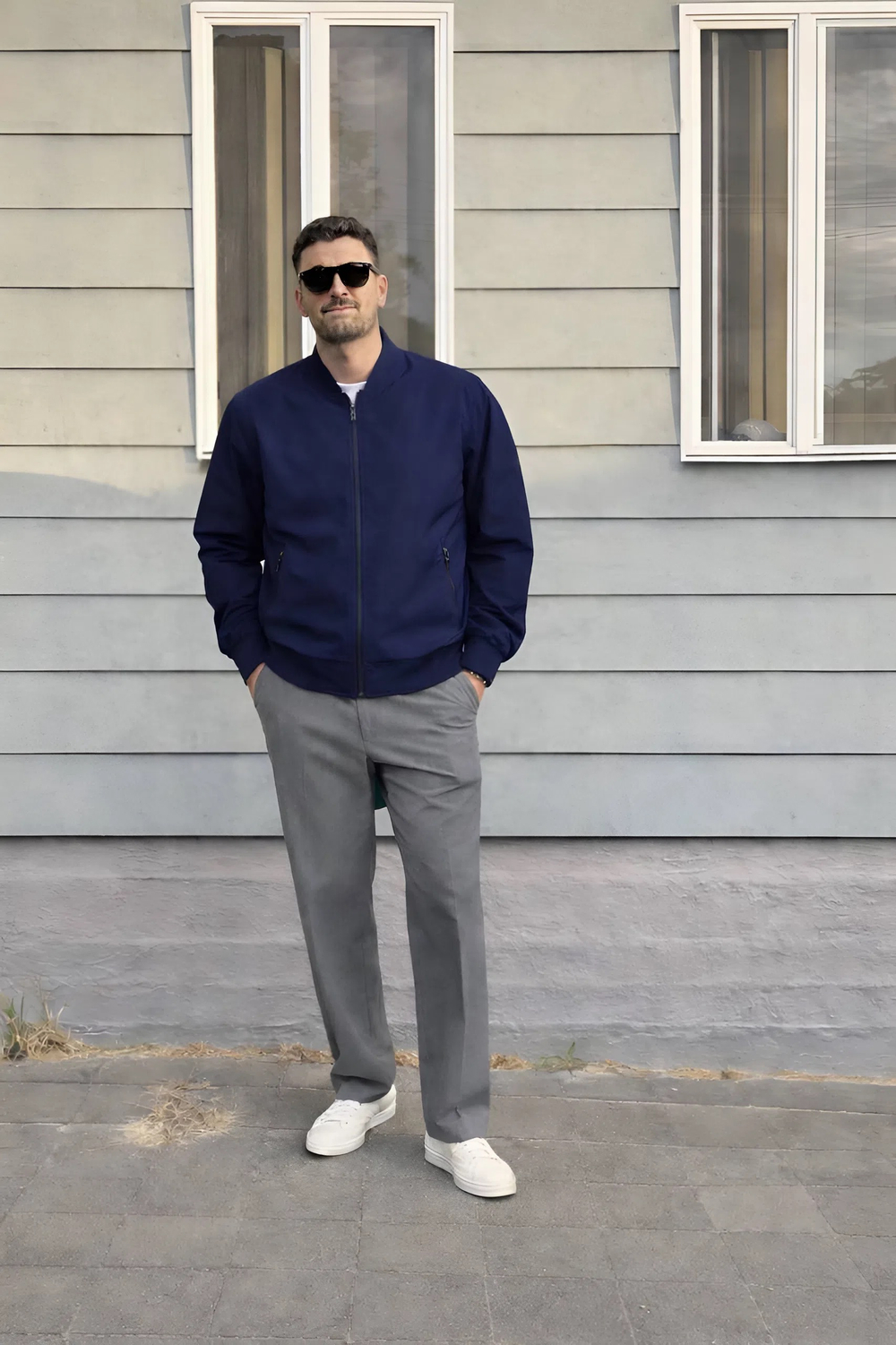 Бомбер мужской "HN-15" синий