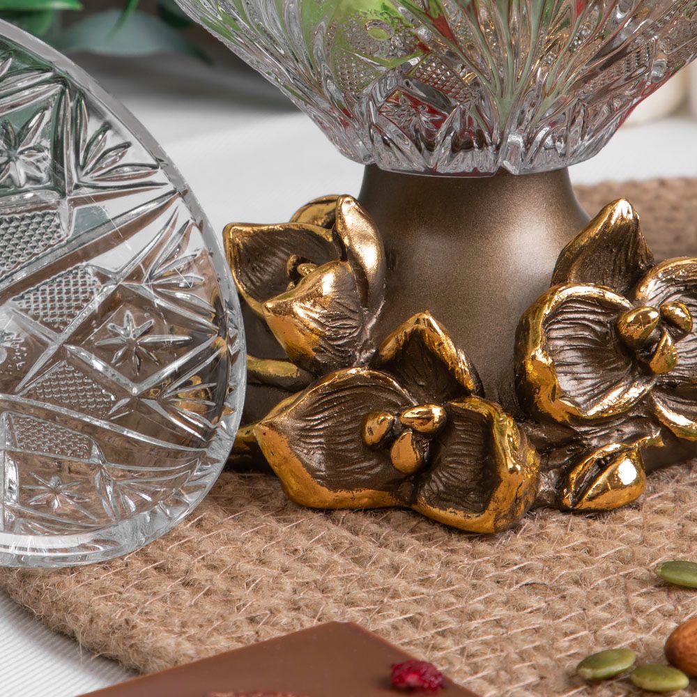 Сахарница стеклянная с крышкой Орхидея Лайм Бронза