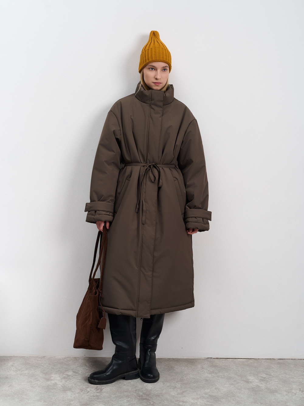 Пальто женское демисезонное "Ливерпуль" коричневый