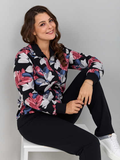 Костюм с брюками КБ-184/черныйбордо-листья