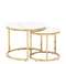 Набор из 2 журнальных столиков Selene Ø60 и Ø45 см, стекло под белый мрамор, золото