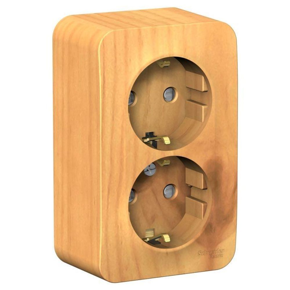 Розетка 2-м ОП Blanca 16А IP20 250В с заземл. защ. шторки с изолир. пластиной ясень SE BLNRA011215 Розетка 2-м ОП Blanca 16А IP20 250В с заземл. защ. шторки с изолир. пластиной ясень SE BLNRA011215