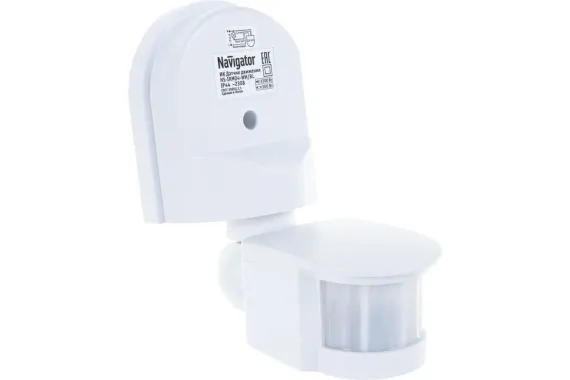 Датчик движения Navigator IRM04 12м 10с-7м IP44 белый 03002