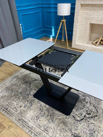 Кухонный раздвижной стол "Леон", металлик