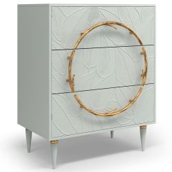 Комод Арт Колор leaves Классик Голд с 3 ящиками Серый дым