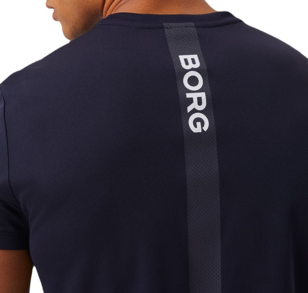 Мужская теннисная футболка Bjorn Borg Ace T-Shirt Stripe - ночное небо