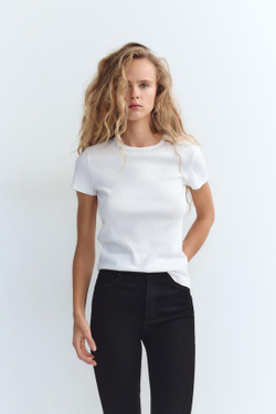 ZARA МОДЕЛИРУЮЩИЕ ДЖИНСЫ TRF С ВЫСОКОЙ ПОСАДКОЙ, ЧЕРНЫЙ