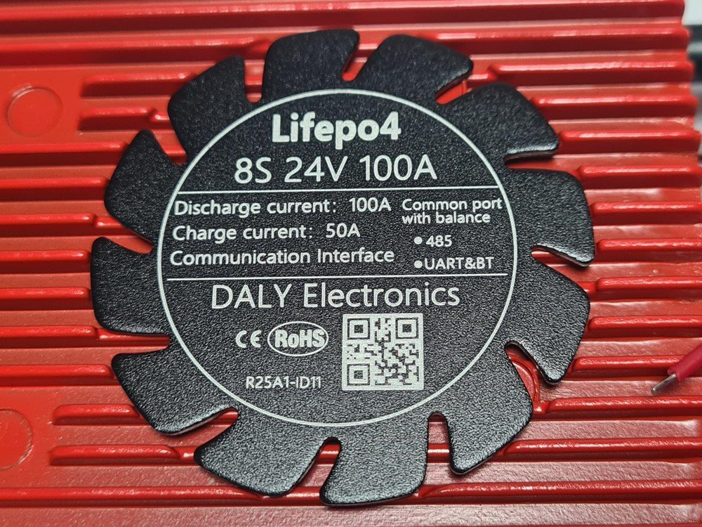 Плата контроля BMS Smart LiFePO4 8S 24V 100A