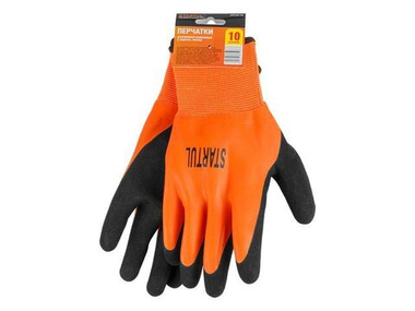 Перчатки утепленные акриловые с ворсом, латексное рельефное покрытие, 10 р-р STARTUL
