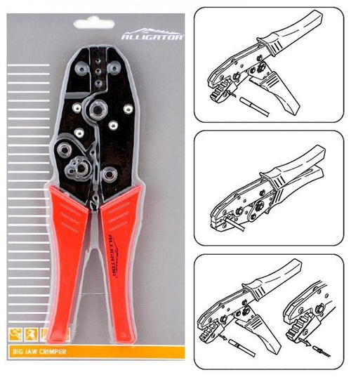 Инстр./клещи для обжима 6-200496 для обжима тросов и наконечников рубашек 4,5,6мм LY-T08-DIY блистер ALLIGATOR
