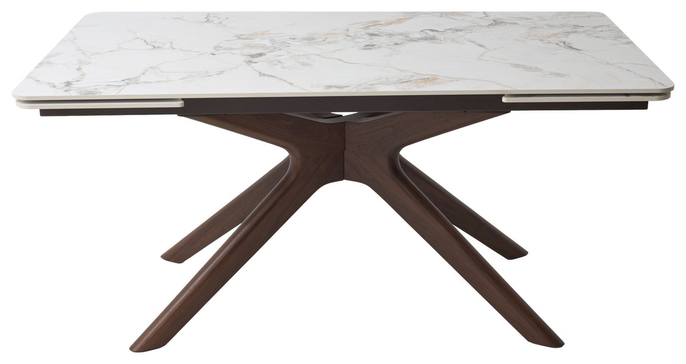 Стол EDER 160 GLOSS COLD JADE SOLID CERAMIC / Орех, ®DISAUR