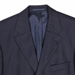 Классический пиджак Hugo Boss темно-синего цвета в мелкую полоску, L