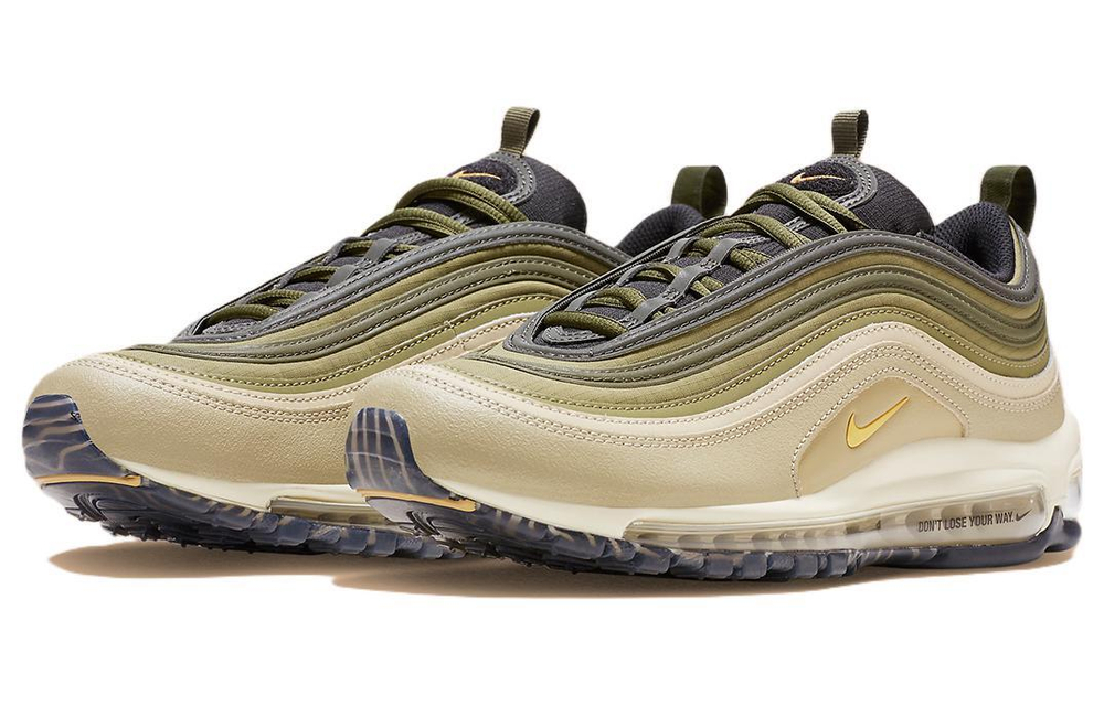 Nike Air Max 97 "Cheung Ka Long" trend retro shock absorption, non-slip, wear-resistant low-cut sports casual shoes for men and women with the same beige green