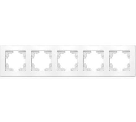 Рамка пятиместная горизонтальная "UNIVersal" серия "Афина" белая (еврослот) (HU2312)