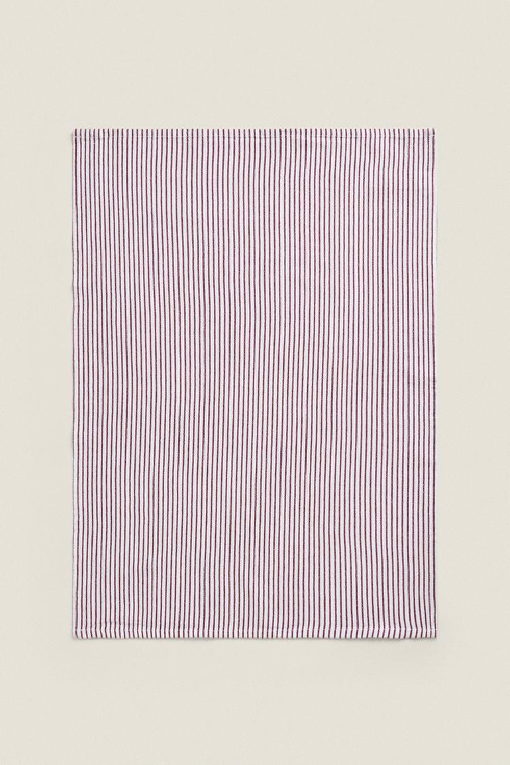 ZARA HOME ПОЛОСАТОЕ ПОЛОТЕНЦЕ 2ШТ, ЦВЕТ ВИНА