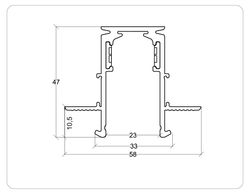 Ambrella Шинопровод 3м встраиваемый под ГКЛ 9,5мм Magnetic Standard 48V 20mm Track System GL3338-9.5