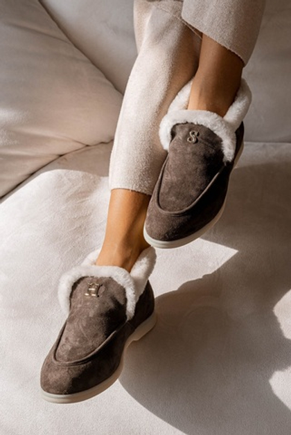 Полуботинки в стиле LORO в шоколадном цвете