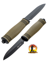 Нож туристический разделочный с фиксированным лезвием 120мм и стеклобоем/в ножнах.