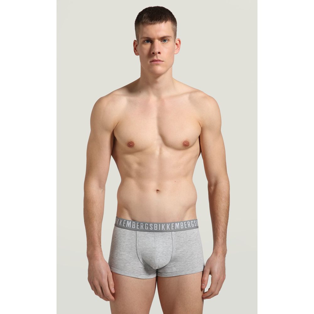 Мужские трусы хипсы серые набор 2 в 1 Bikkembergs CLASSIC BKK1UTR02BI/2