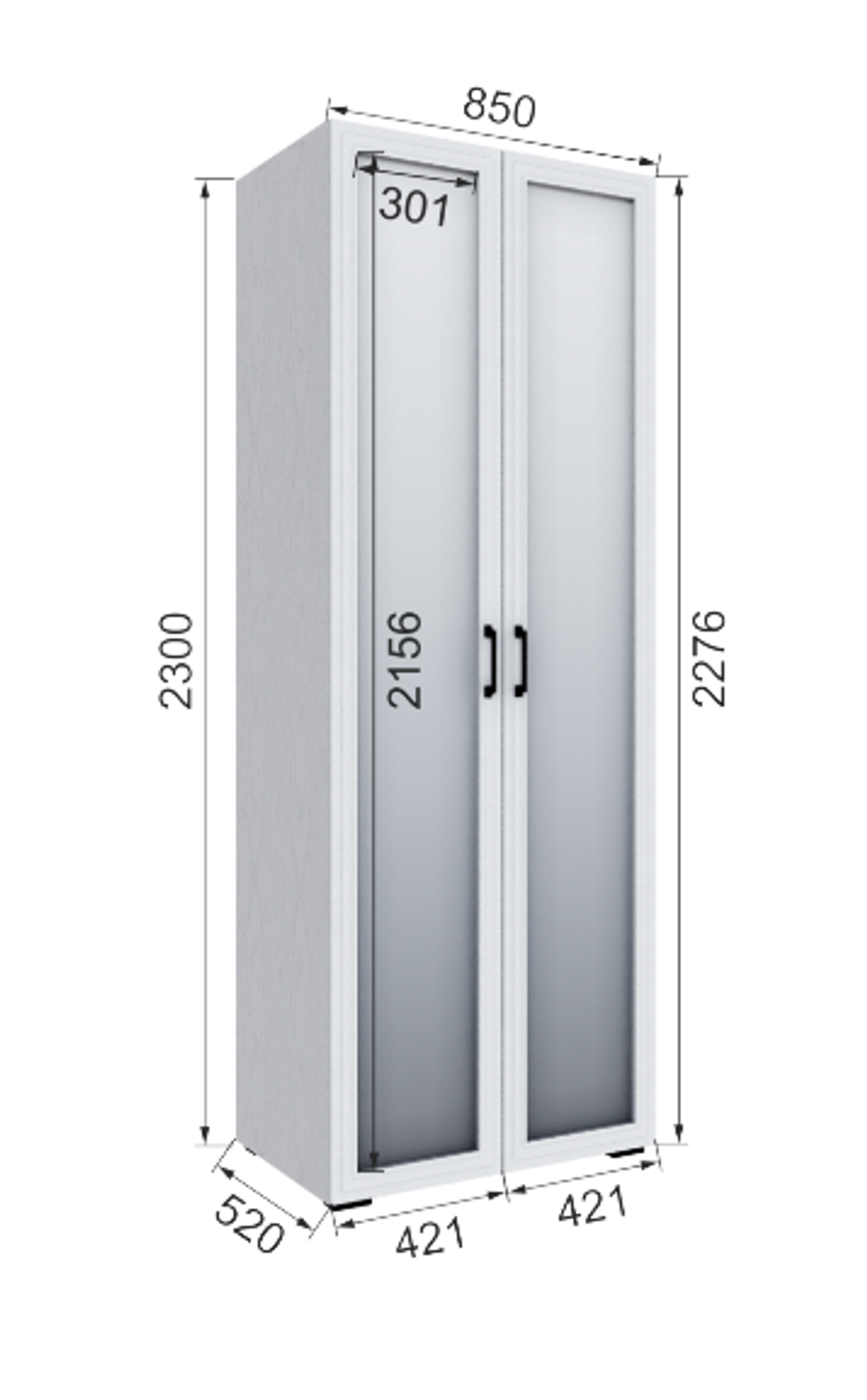 Шкаф с зеркалом Бруклин 85Ш