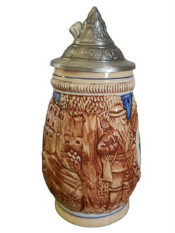 Кружка пивная (керамика с оловянной крышкой) Германия