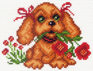 "Мой щенок"-1424 канва с рисунком