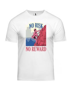 Футболка со скалолазом No risk No reward unisex белая