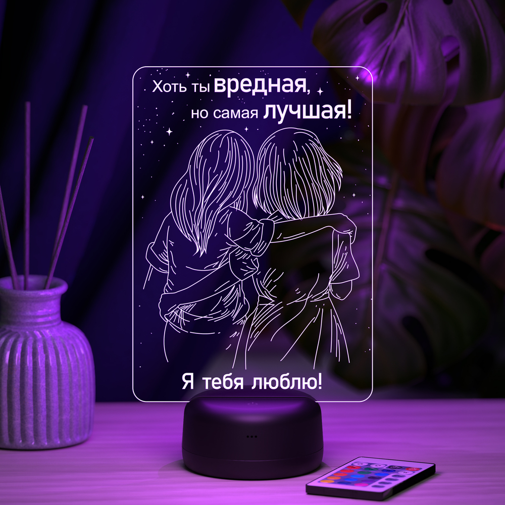 Ночник "Лучшие подружки - подарок подруге №2" Ваш текст)