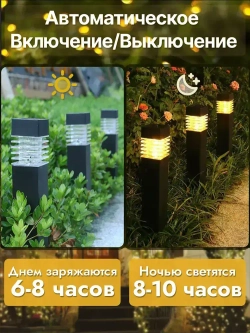 Садовый светильник на солнечной батарее, набор садовых фонариков 4 шт
