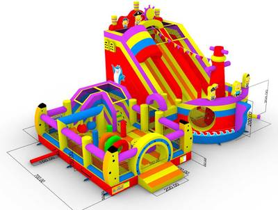 Коммерческий надувной батут «Затерянный остров», 10*9*6 м