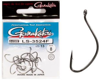 Крючки Gamakatsu LS-3524F NEW LABEL EYED HOOKS BLACK разм. 08 13шт.