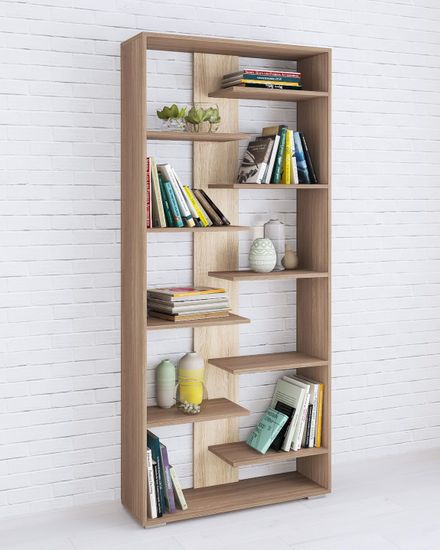 Стеллаж РОМЕО-3 ясень шимо / дуб сонома