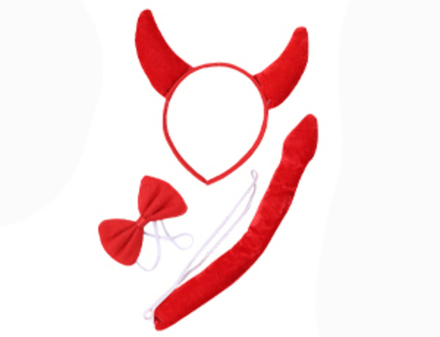 Комплект карнавальный, Черт красный, 3 предмета (ободок, бабочка, хвост)
