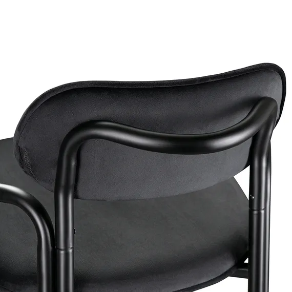 Полубарный стул Ror, Round, черный велюр