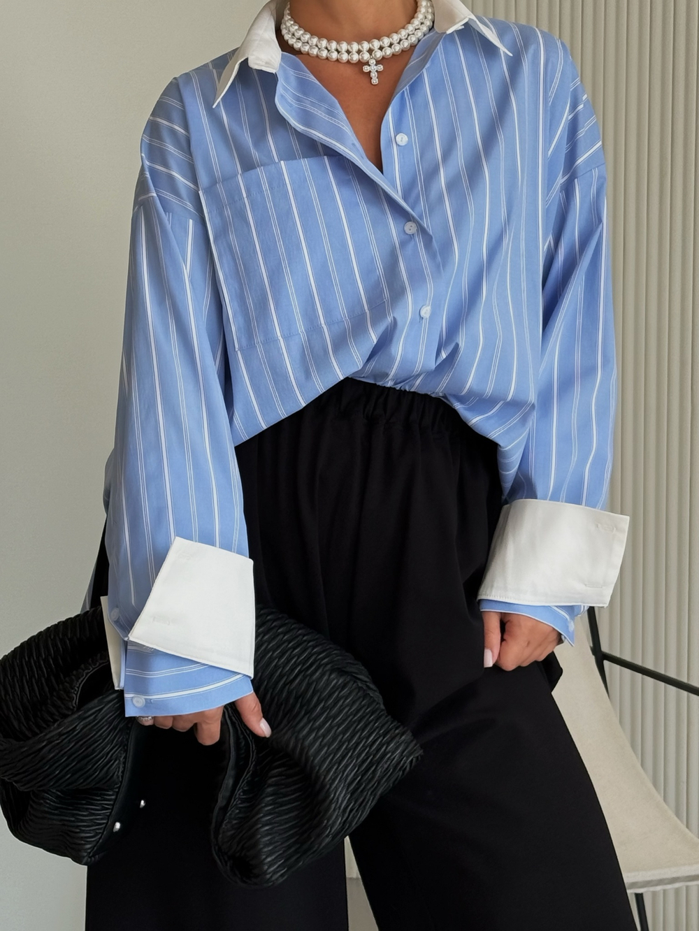 Рубашка со съемными манжетами