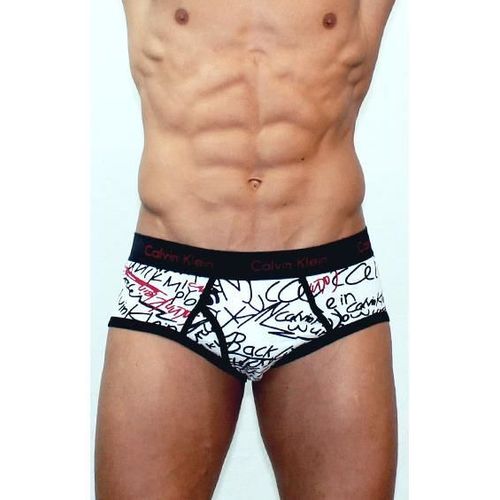 Мужские трусы брифы Calvin Klein 365 Black Signature Print