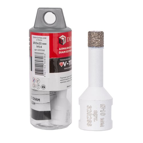 Коронка алмазная DIAM 10х35 М14 Extra Line V-TECH   320266