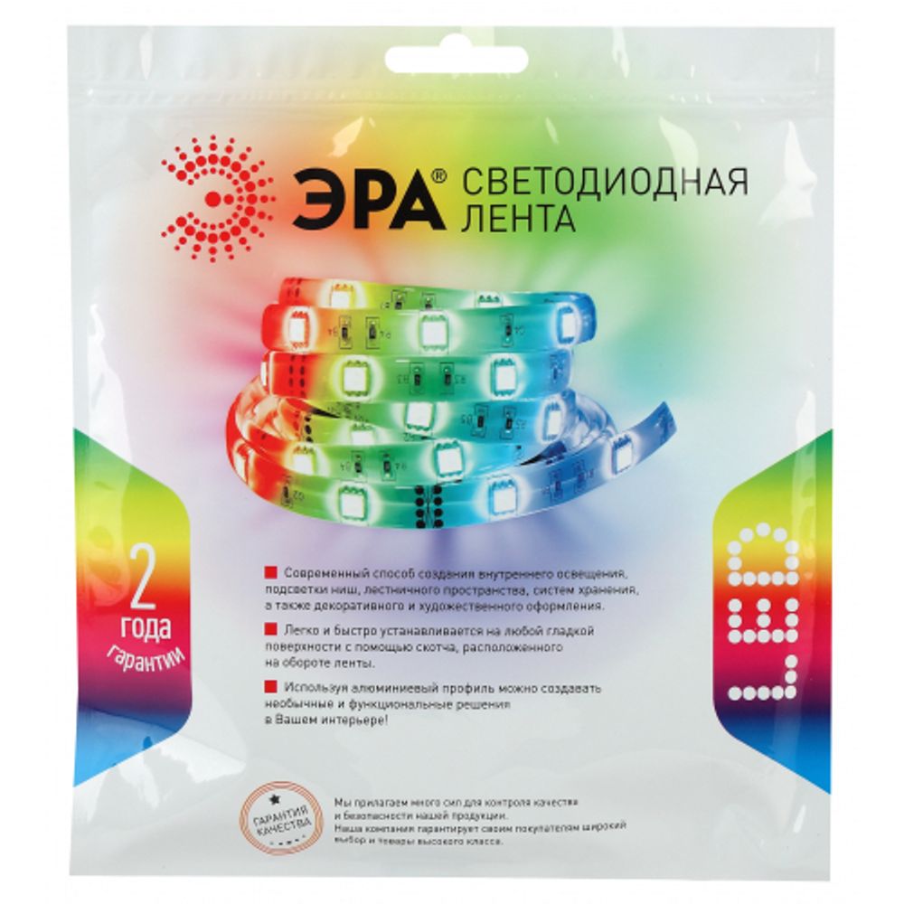 ЭРА Лента светодиодная LS5050-14,4-60-24-33-RGB-5m